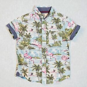 Palm Tree Boys Button Down Shirt Size 4